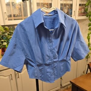 Cropped Button Blouse